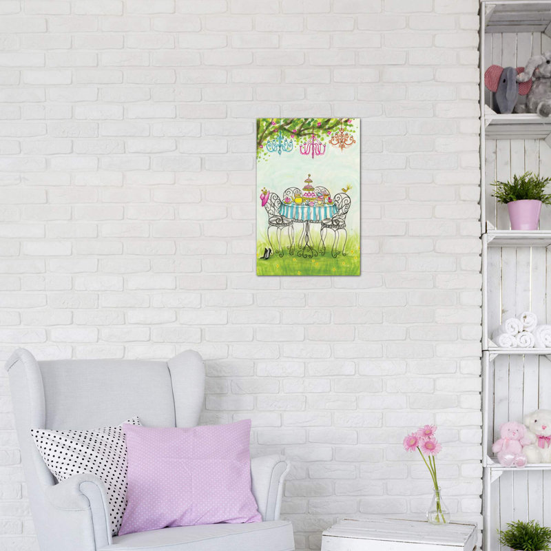 Art de jardin tea party, H 26 po x l 18 po x P 1,5 po, Toile tendue