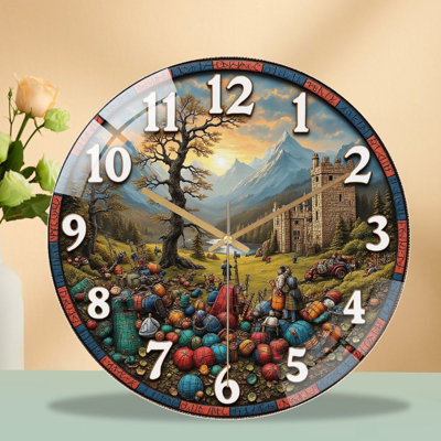 «Scottish Highland Castle», horloge murale 12 po