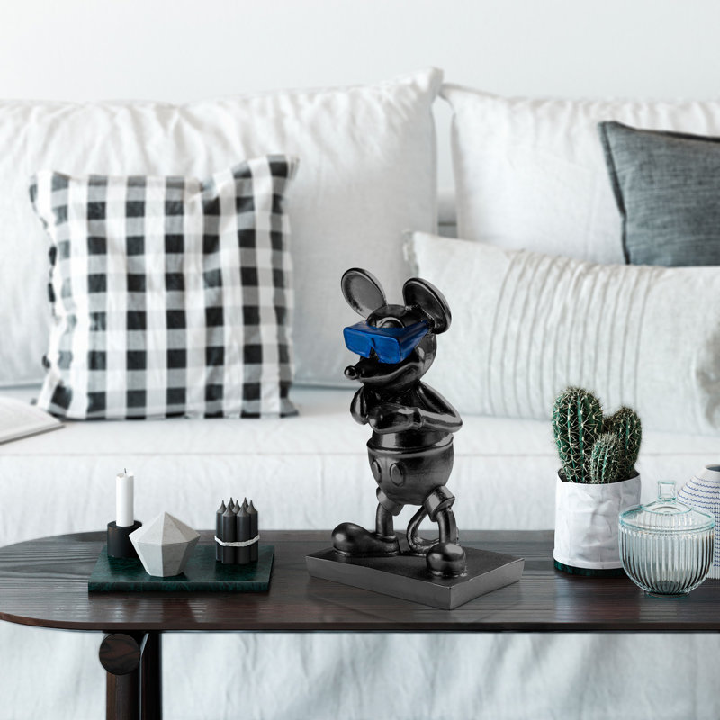Hand-Painted Decorative Object, Black & Blue, 7.1 x 12.6 x 4.7 Inches | 100% Polyester, Lightweight 2.3 lbs | Unique Home Accent, Perfect for Living Room & Office Decor, Color Variations May Occur