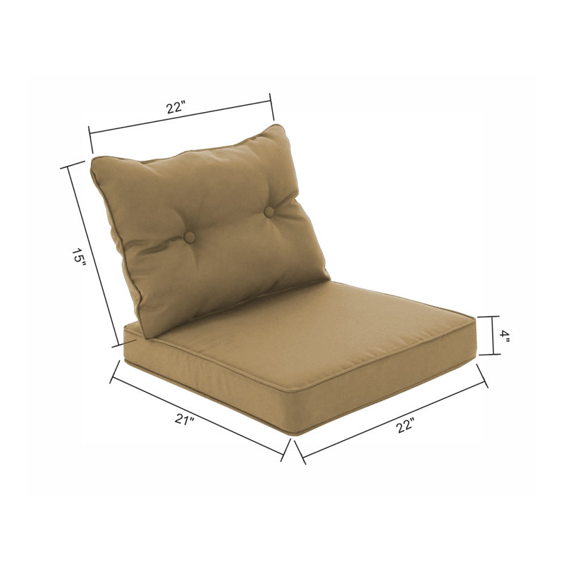 Ensemble de coussins de rechange pour l'intérieur/l'extérieur, Kaki
