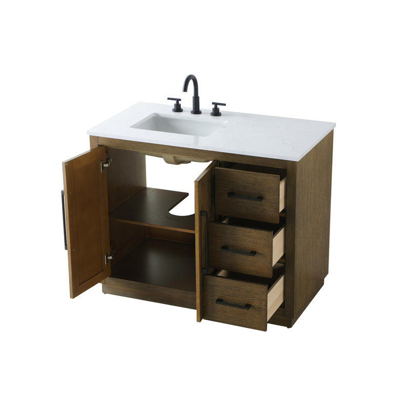 Meuble-lavabo simple 42 po, Noisette chêne