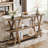 Aranda 70'' Console Table with 3 Open Storage Shelves X Shaped Legs
