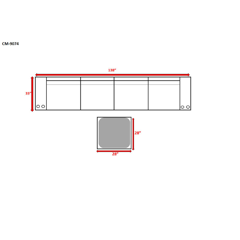 Ensemble de conversation modulaire avec coussins 7 pièces Biles