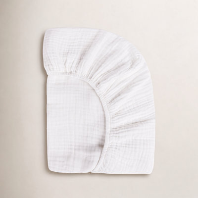 Plain White Muslin Mini Fitted Sheet