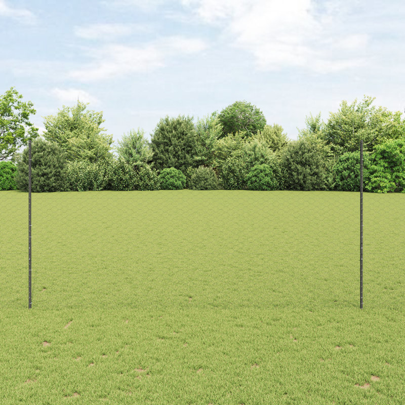 Fence with Post Segment Outdoor Barrier Garden Terrace Divider Boundary, Grey, 150cm H x 1000cm W