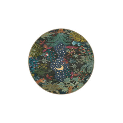 Night Green Floral Washable Indoor/Outdoor Area Rug