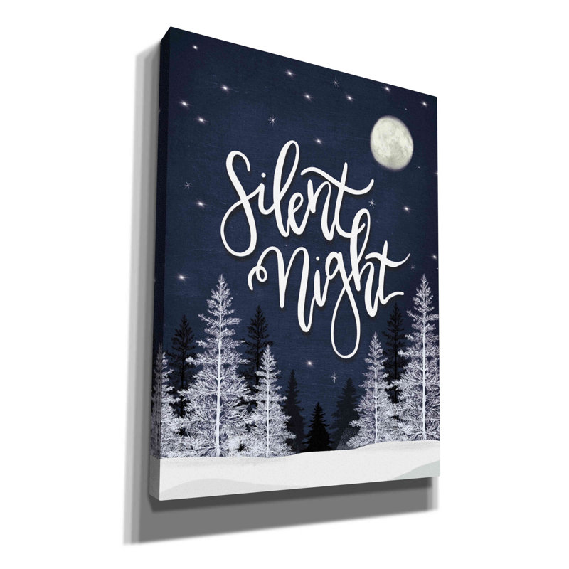 «Silent Night» par House Fenway - Art textuel sur toile tendue, H 54 po x l 40 po x P 1,5 po
