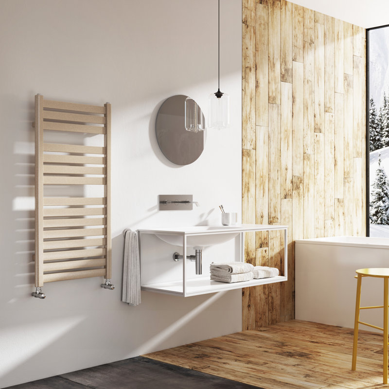 Flat Panel Towel Rail Heated Towel Rails, Brown Metallic, 1000mm H x 500mm W x 100mm D