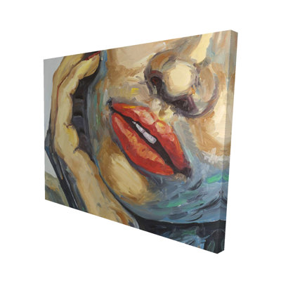 Irresistible Lips Gros plan - Beauté brune, toile décorative pour la maison