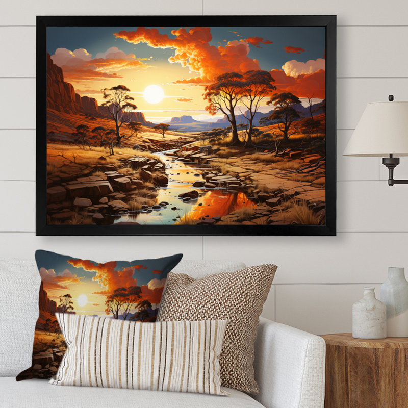 «Australie Outback Wonder III», reproduction d'art sur toile, H 16 po x l 32 po x P 1 po, Cadre photo noir