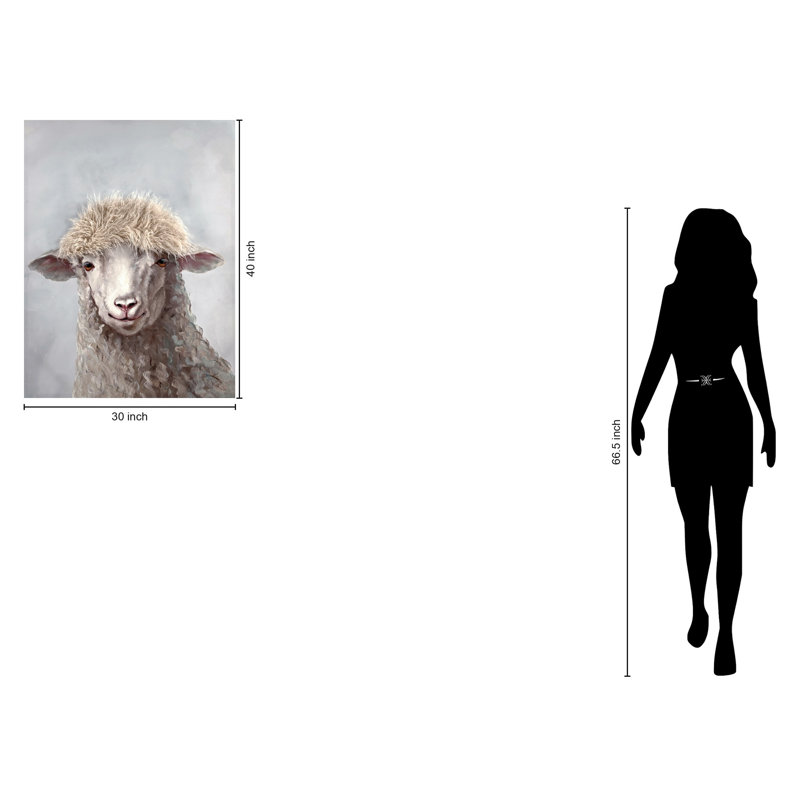 Art mural sur toile Fuzzy Sheep - 30 po x 40 po