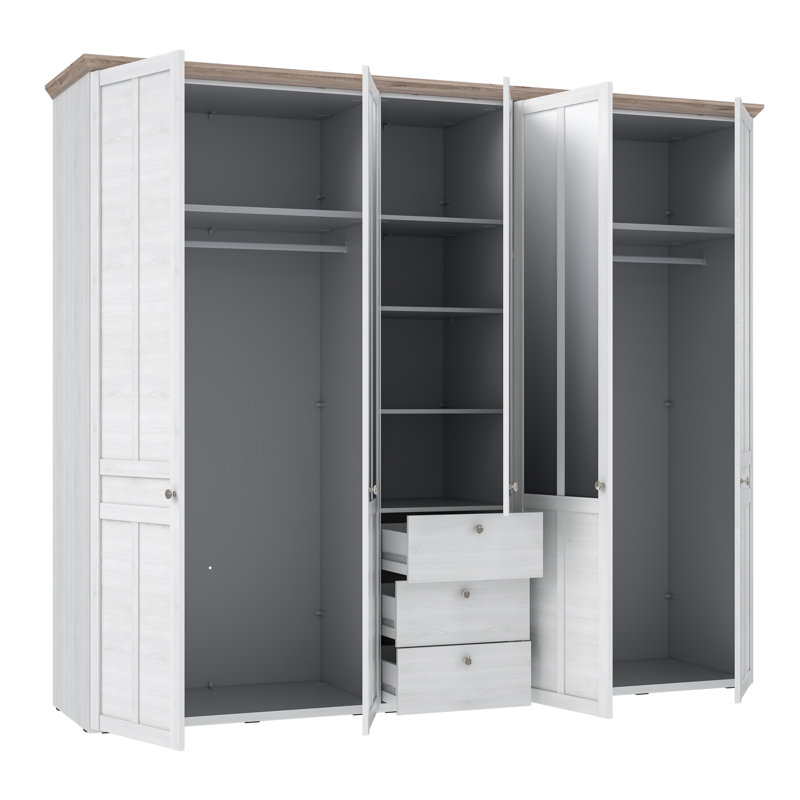 Tooele 5 Door Manufactured Wood Wardrobe