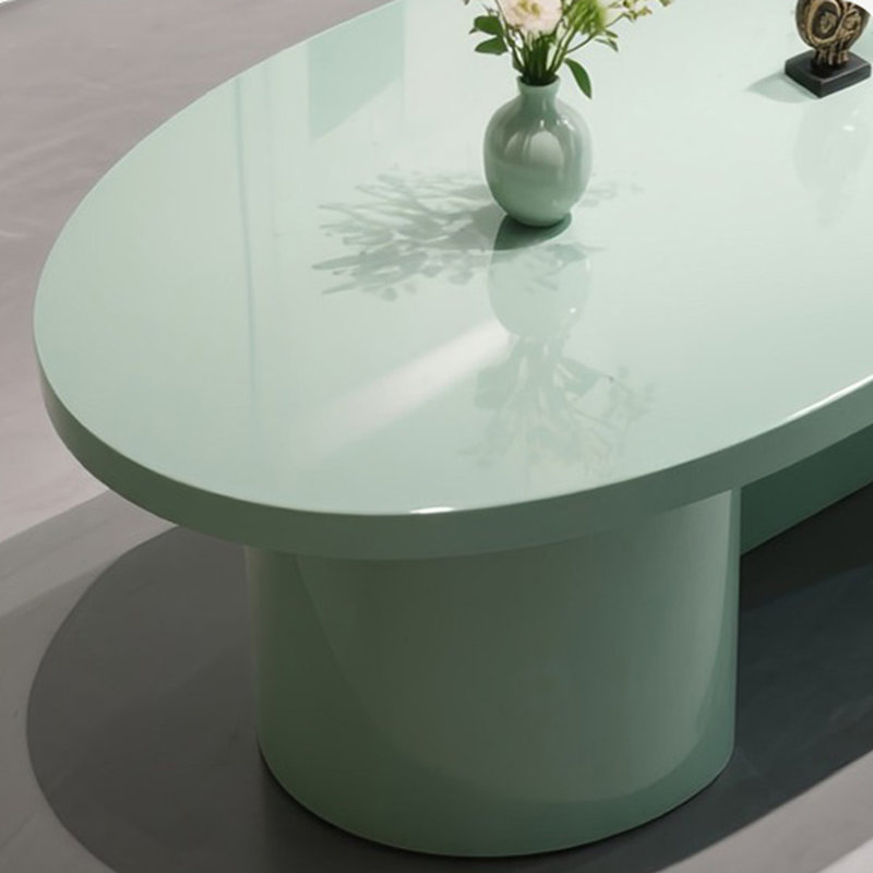 Présentoir moderne ovale en bois massif, H 29,53 po x l 70,87 po x P 23,62 po