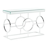 Mercer41 Zaiya Rectangle Mirrored Sofa Table