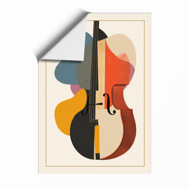 Violin Geometric - Framed Print, A4 - 29.7 x 21.0 cm, Unframed