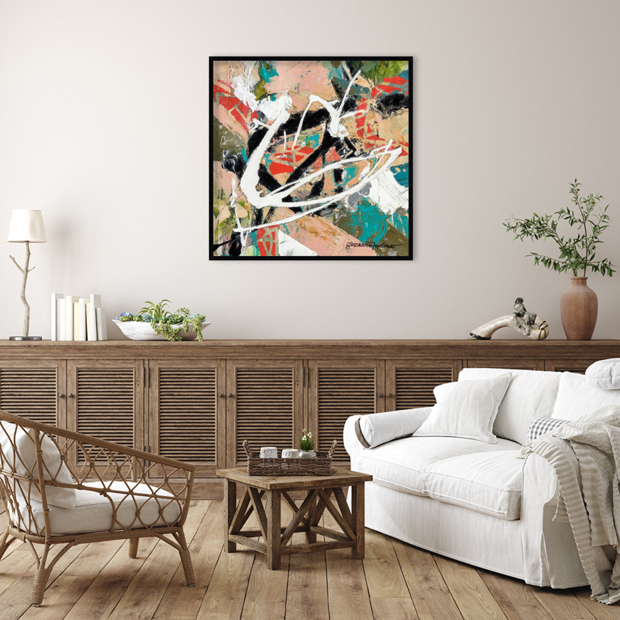 Stacked by Sutter Wood Framed Wall Art Print, 41" H x 41" W, Black