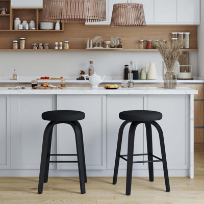 Mid-Century Modern Swivel Bar Stools Set of 2