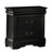 Sleek Black Modern Nightstand – 2 Drawer Storage with French Dovetail & Metal Glides, Brushed Nickel Handles for Bedroom-2074908373