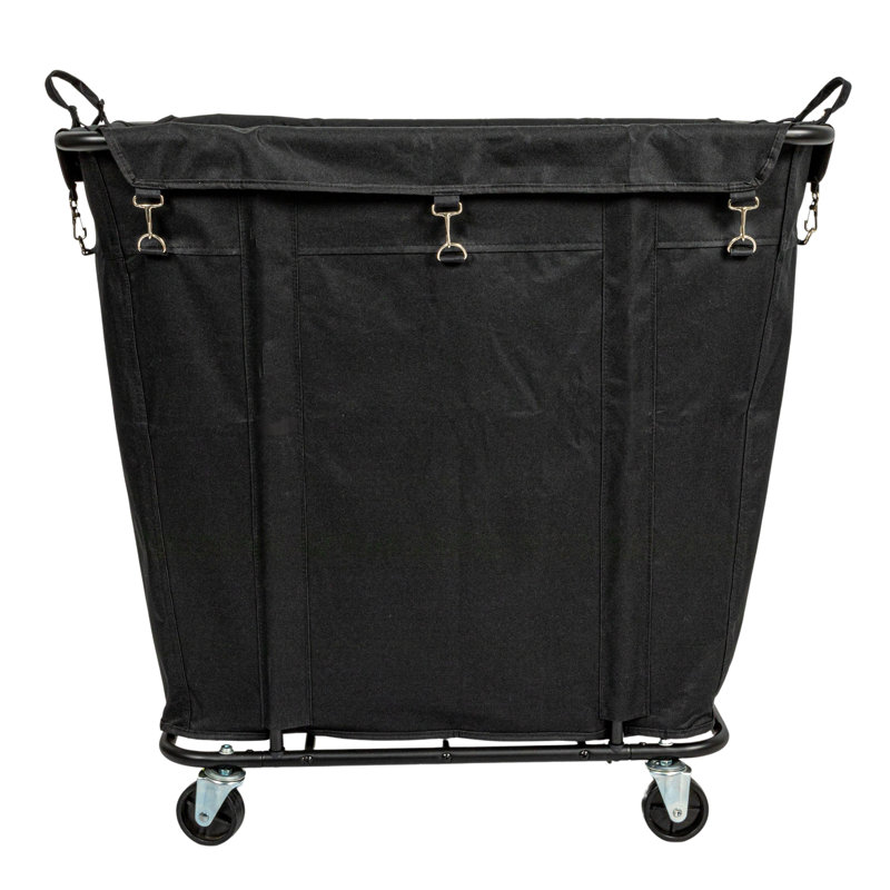 Rolling Laundry Hamper with Handles, Black