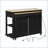 47" Kitchen Island with Extendable Dining Table, Internal Racks, and Power Outlet – Black-129895319