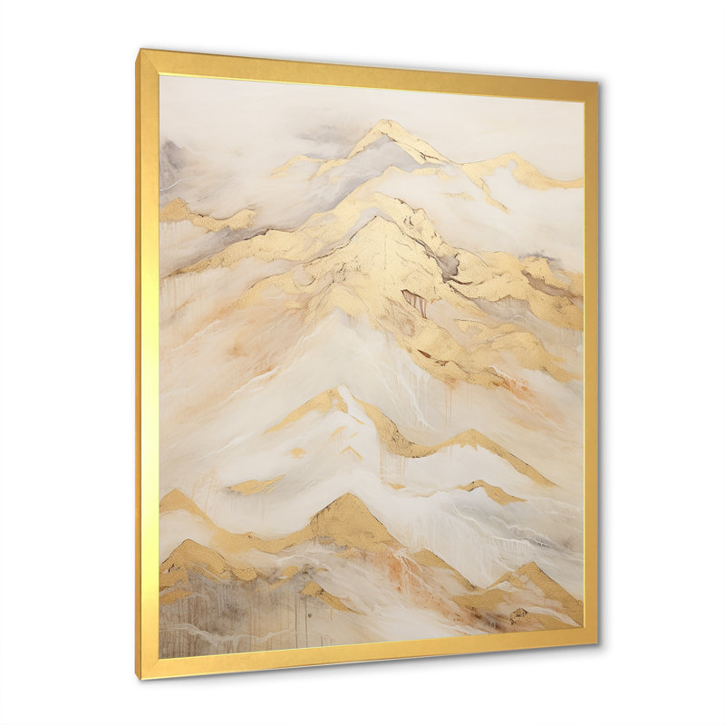 " Alpine Mountain Harmony III ", Gold Single Picture Framed, 44" H x 34" W x 1.5" D