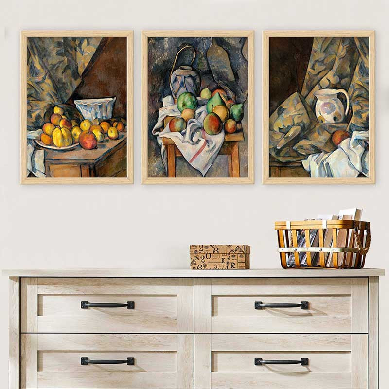Ensemble de 3 peintures élégantes encadrées décoratives, 13,8 x 17,7 pouces chacune | 100% bois avec cadre 100% polystyrène (épaisseur: 0,8 pouce) | Impression numérique UV, parfaite pour le salon et la décoration intérieure