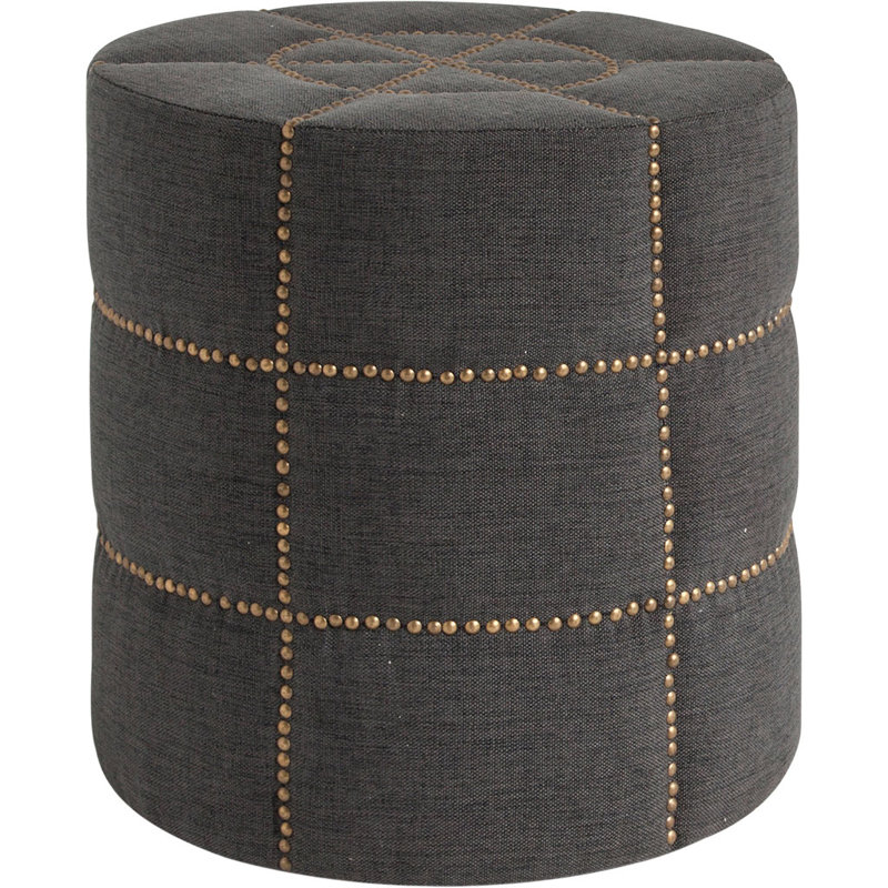 Kingsford Upholstered Ottoman, Black/Gold