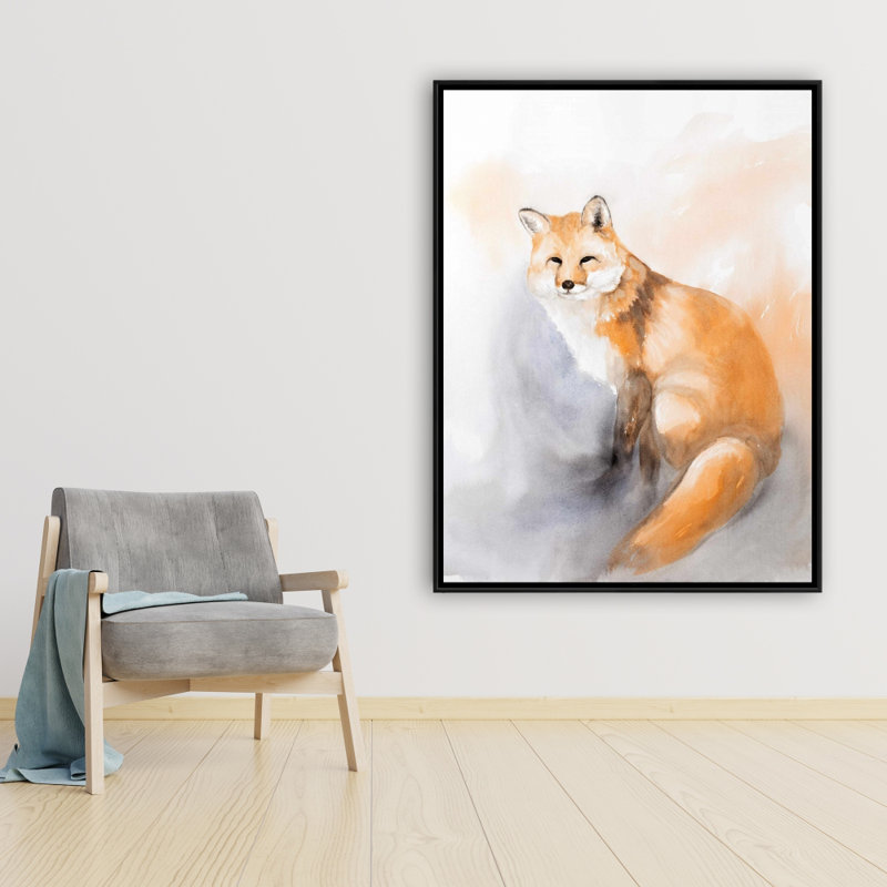 Reproduction de renard aquarelle sur toile