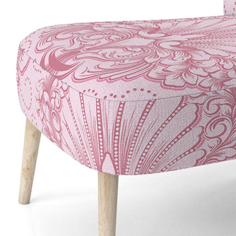 Chaise d'appoint rembourrée Pink Damask