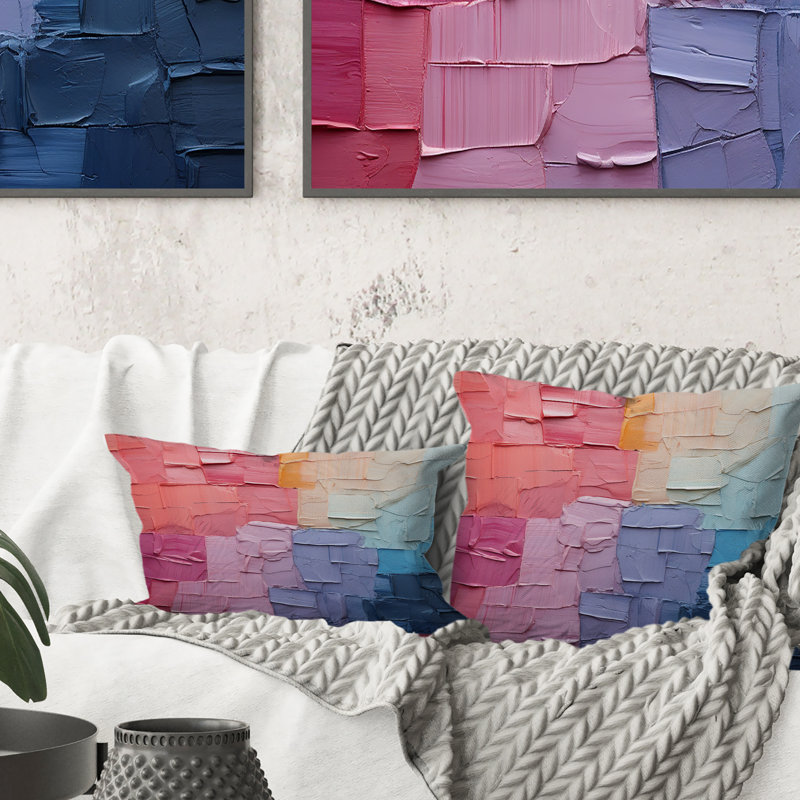 Abstract Patchwork III - Abstract Collages Printed Throw Pillow