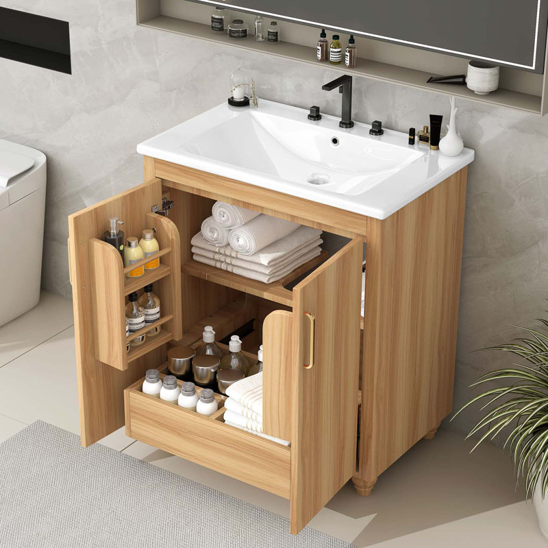 Modern Bathroom Vanity With Sink Combo, Bathroom Cabinet With Doors And Drawer, Accent Cabinet