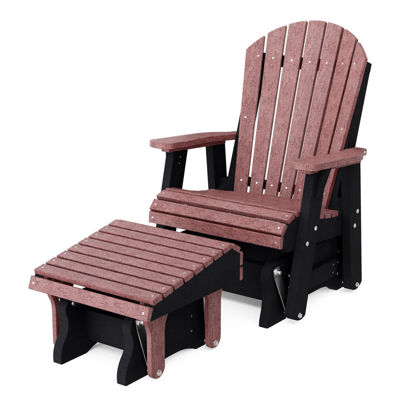Fauteuil oscillant simple avec repose-pieds Heritage, Bois de cerisier / noir
