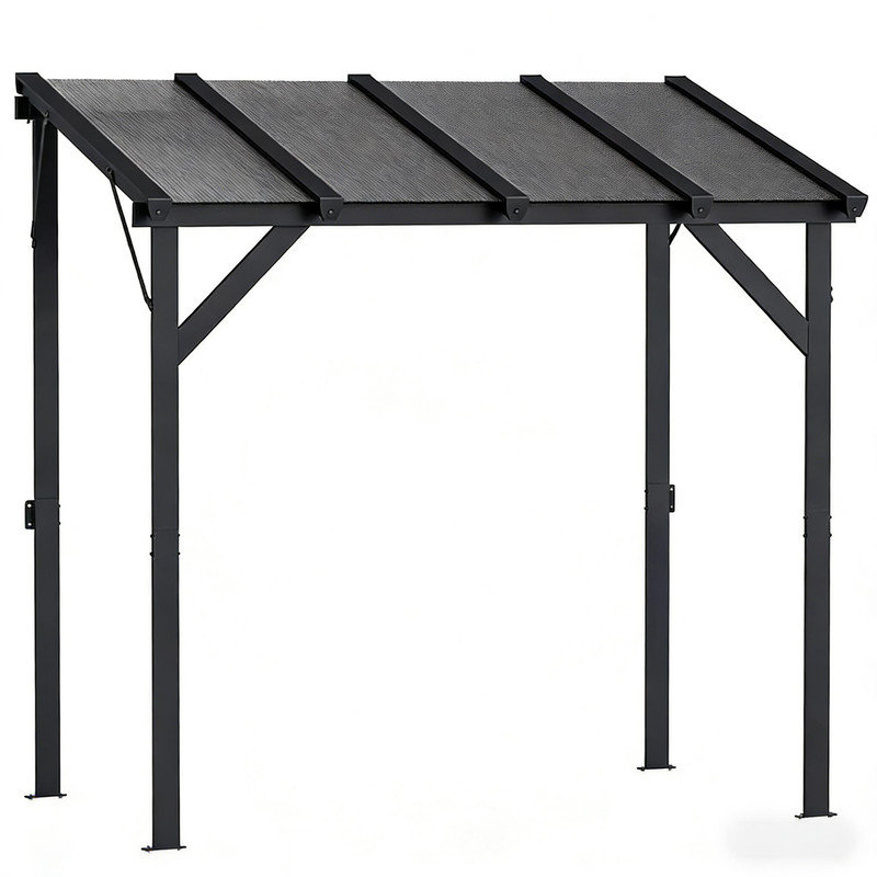 Abri pour barbecue 96 po L 96,5 po avec toit translucide UPF 50+ et structure en acier pour patio, petits espaces