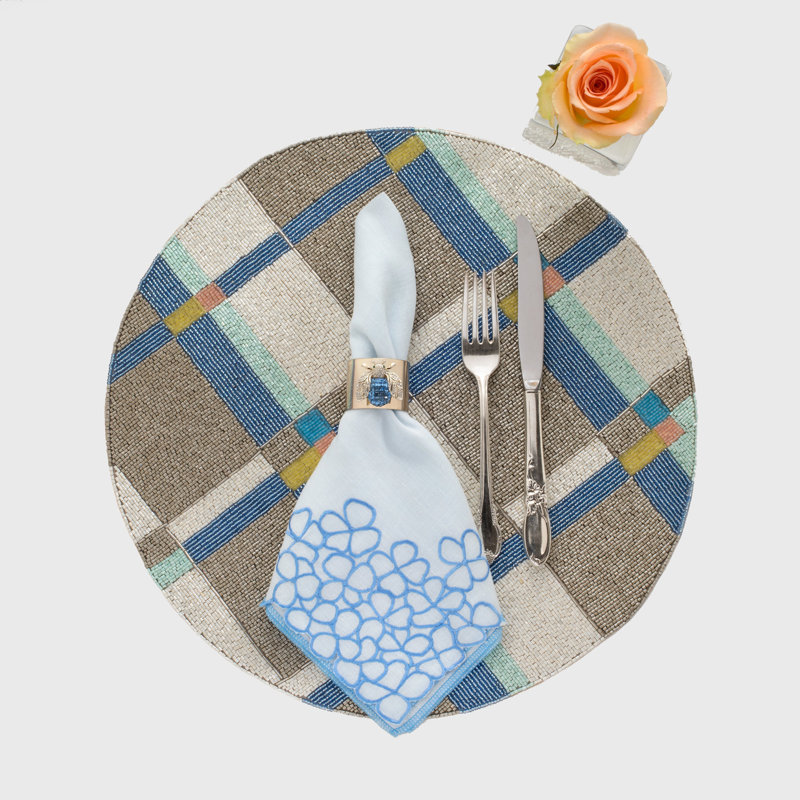 Linen Square Napkins, Blue