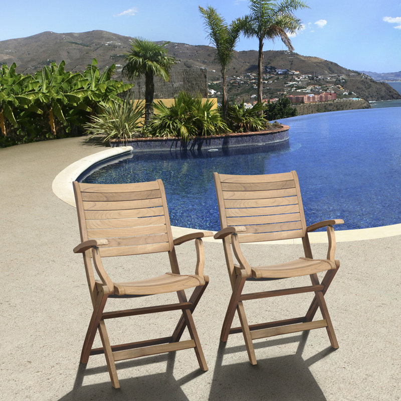 Chaise de patio pliante teck Jax