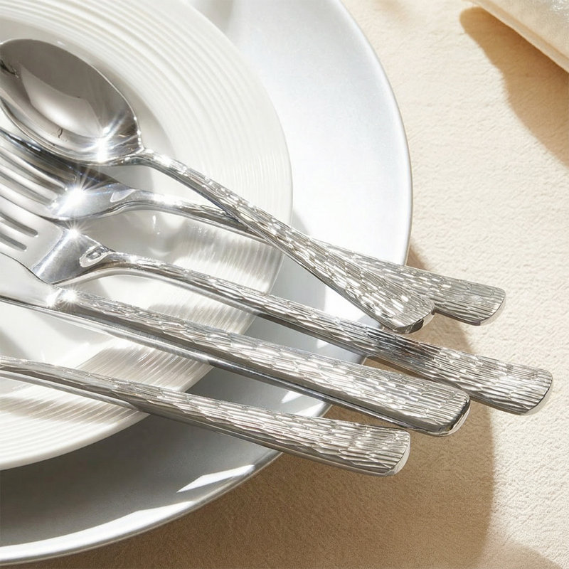 60 Piece 18/10 Stainless Steel Flatware Set, Service For 12, Silver