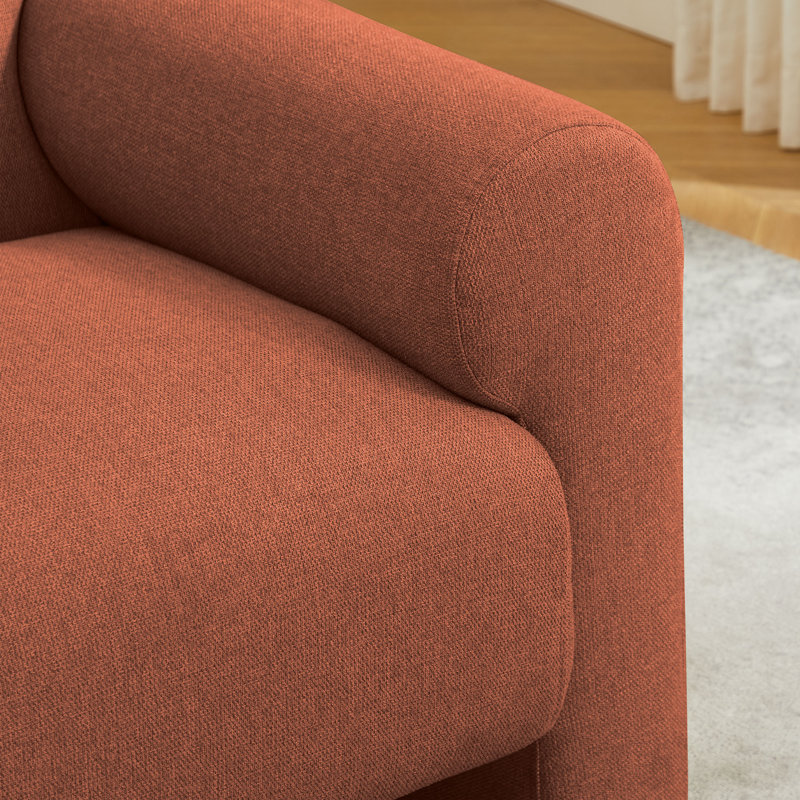 Fauteuil d'appoint rembourré 37 po Kimwana, Sergé de polyester orange rustique