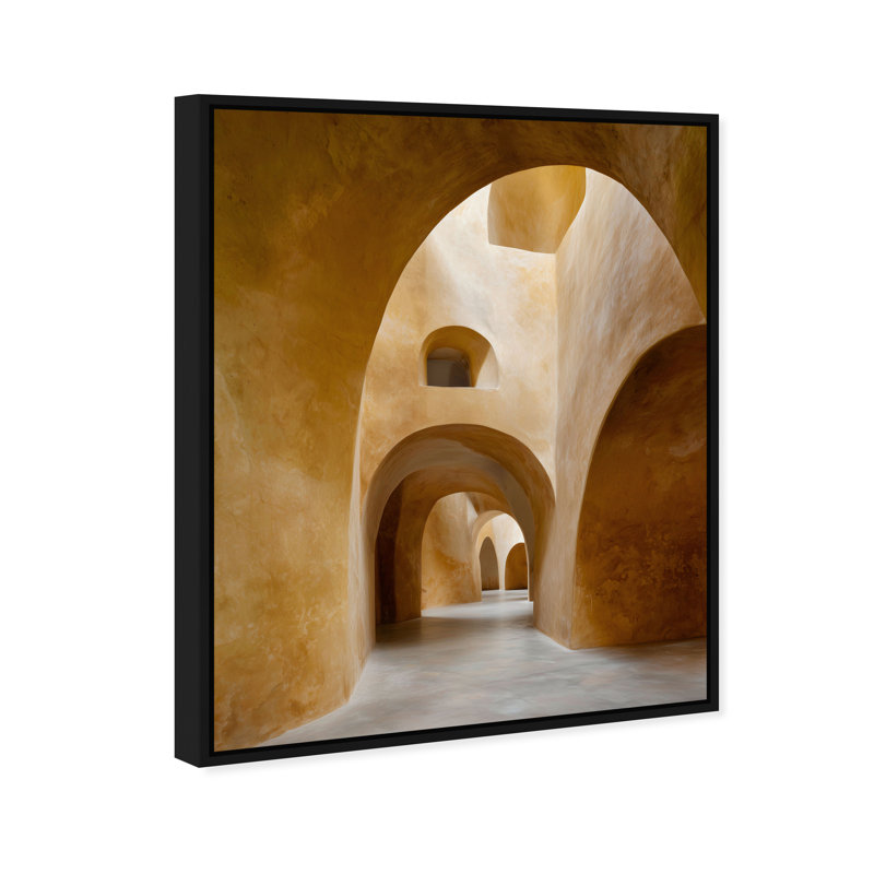 Honeyed Vaults II Print by Oliver Gal, 25"H x 31"W, Black Floater Frame