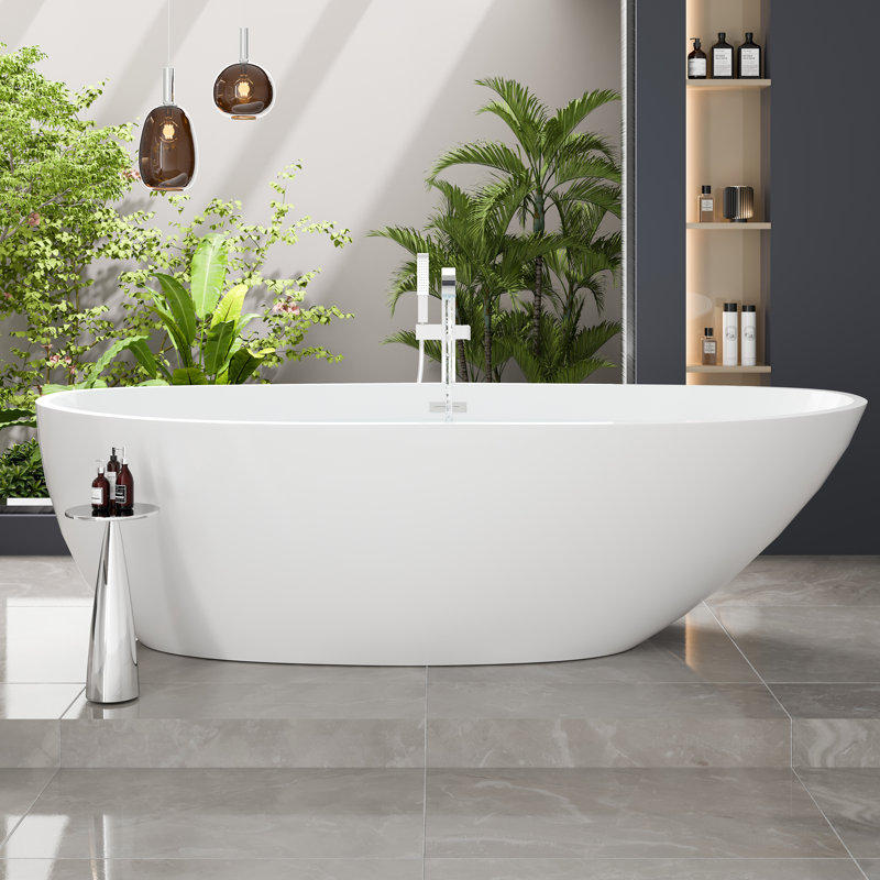 Baignoire autoportante 67 po en acrylique blanc brillant Eviva Sarah