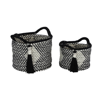 Ensemble de 2 paniers ronds en tissu