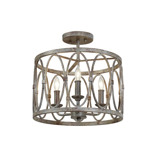 Visual Comfort Rosehill Antique Brass Metal White Glass Flush Mount - Small  Large (Between 16 - 19 wide)