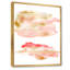 Ensemble abstrait avec taches or rose et rouges - Peinture sur toile avec cadre flottant-59851693-59851698