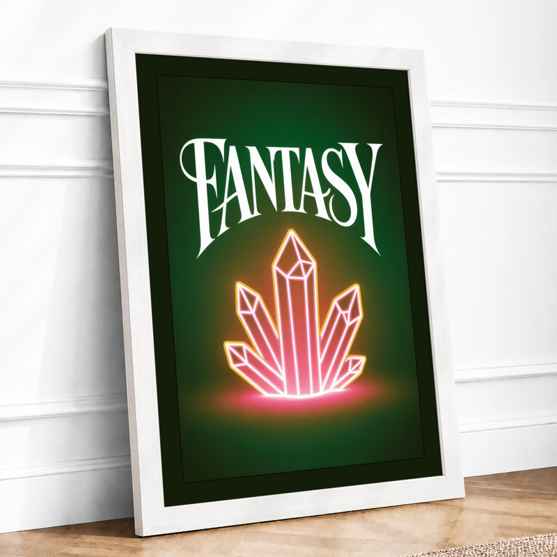 Fantasy Neon Glow Retro - Print, A4 - 29.7 x 21.0 cm, White