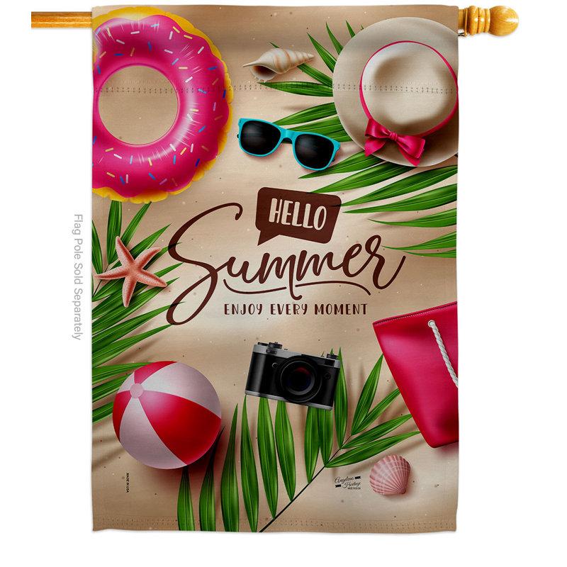 Bannière en polyester 40 x 28 po Fun and Sun Summertime