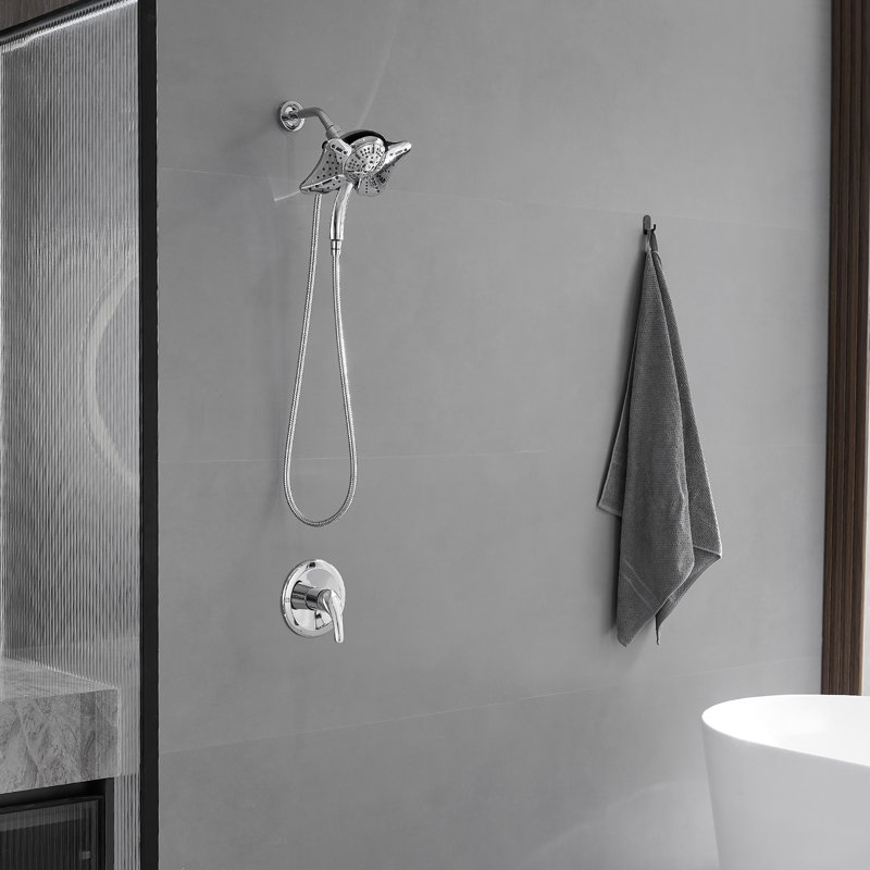 Double pomme de douche murale à 9 jets et robinet de douche à main 1,8 gallons par minute