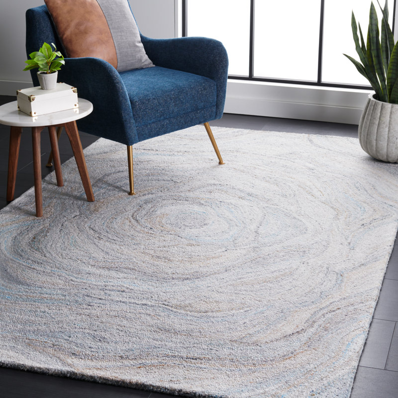 Tapis abstrait beige / bleu Abstract 148, Rectangle 5 pi x 8 pi