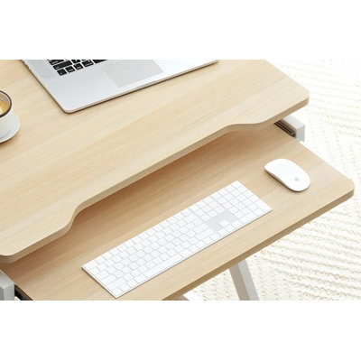 Bureau d'ordinateur portable avec roulettes MOBELLA Z-Type (chêne et blanc)