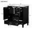 Armoire de salle de bain moderne 30 po, couleur noire, bois massif +, comptoir en céramique, 3 tiroirs et porte pour meuble-lavabo exceptionnel, armoire-130597418