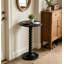 Table d'appoint à piédestal rond noir, table d'appoint haute, table de boissons de style campagne moderne pour le hall d'entrée de la chambre à coucher