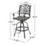 Tabouret pivotant en fonte d'aluminium